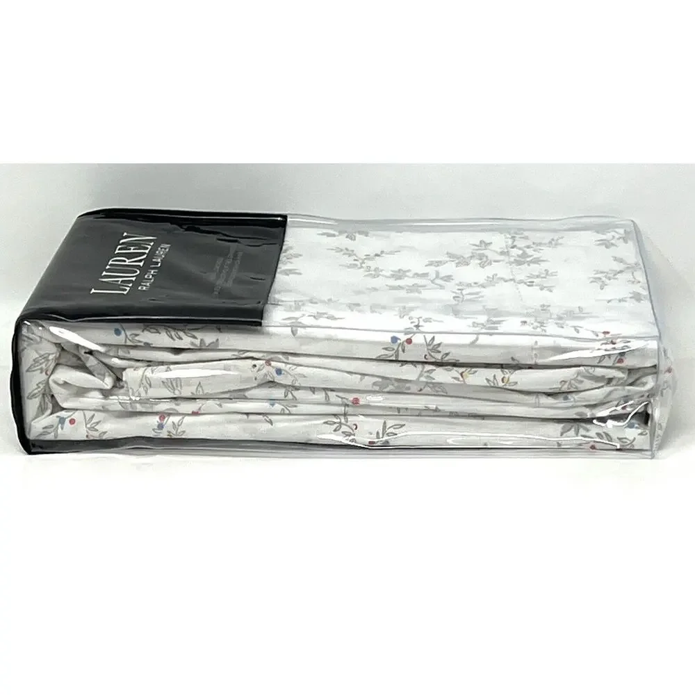 Ralph Lauren Carolyne Vine KING Pillowcases Grey Pair Of 2 - 20” X 40” NIP